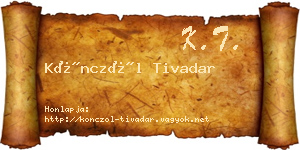 Könczöl Tivadar névjegykártya